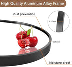 Black Oval Mirror, 24"x36" Oval Bathroom Mirror, Vanity Mirror with Brushed Metal Frame, Wall Mount Mirrors Decor for Bathroom, Bedroom, Entryway, Living Room(Hangs Horizontally or Vertically)