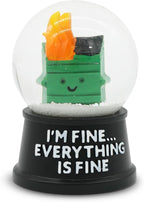 Funny Novelty Snow Globe – Quirky Mini Desk Gift for Office, Home, or Holiday – Unique Collectible Gag Gift for Friends and Coworkers - Dumpster Fire