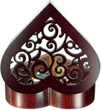Pursuestar Can't Help Falling in Love Music Box, Heart Shaped Vintage Hollow Out Wood Mechanism YunSheng Movement Wind Up Musical Box Gifts for Birthday Mother's Day Valentine's Day