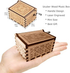 Ucuber You are My Sunshine Music Box, Gifts for Wife from Husband, Wood Laser Engraved Vintage Hand Cranked Cute Boxes, Best Gift for Birthday/Valentine's Day (Husband to Wife)