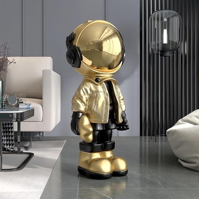 Astronaut Sculpture, Large Spaceman Statue for Home Decor, Living Room, Office, Bedroom, and Retail Spaces, Unique Space-Themed Home Accent.