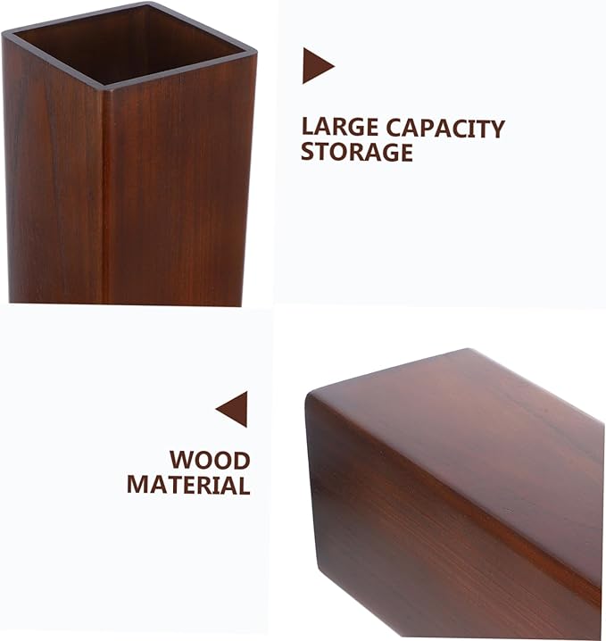 Cabilock Solid Wood Umbrella Stand Organizer for Compact Entryway Storage Design for Indoor and Outdoor Use Dark Walnut Finish