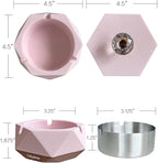 Pink Ash tray for Women, Unique Design Ashtray with Lid and Removable Liner, Easy to Clean, Perfect Cute Ash trays Indoor, Funny Ashtray Gift for Cigarette Smokers