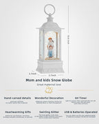 Mom and Son Gifts, Christmas Snow Globe Gifts for Mother and Daughter, 6H Timer, Baptism New Parents Gifts for Couples Christmas Snow Globe LanternDecorations for Mom, Loving Family, Grandmother