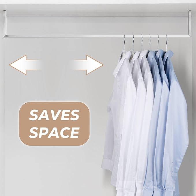 Plastic Hangers 50 Pack: No Shoulder Bumps Ultra Thin Clothes Hanger for Space Saving, Suits, Heavy Duty Coat Clothes Shirt Dress White
