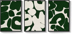 Large Framed Green and White Abstract Wall Art for Living Room, Set of 3 Minimalist Canvas Prints Paintings Artwork for Walls, Mid-Century Modern Pictures for Entryway, Hallway Wall Decor 24x36 In