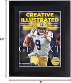 Creative Picture Frames 8 x 10.5 Magazine Frame with Full-Strength Glass, Holds Up To A 1/4" Thick Media with Installed Hangers for Easy Mounting, 10x12 Manhattan Black Frame with Black Mat