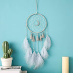 DIY Dream Catcher Kit - Making Dream Catcher Supplies Craft Kit, Handmade Wall Decor for Bedroom, Living Room, Wedding and Party Decoration (Moon-White)