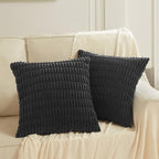 Fancy Homi 4 Packs Decorative Throw Pillow Covers for Living Room Couch Bed, Modern Farmhouse Boho Home Décor Accent Cushion Case, 20" x 20", Black