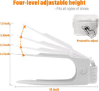 LEIMO Shoe Slots Organizer, 20-PACK Adjustable Shoe Stacker, Double Layer Stack Shoe Holder Space Saver, White Shoe Stacker for Closet Organization, 4310869