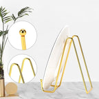 Kruodop 10 Inch Plate Stands for Display, 3 Pack Plate Holder Display Stand, Gold Metal Frame Easel Holder Stand for Pictures,Book, Photo, Decorative Plate-Gold