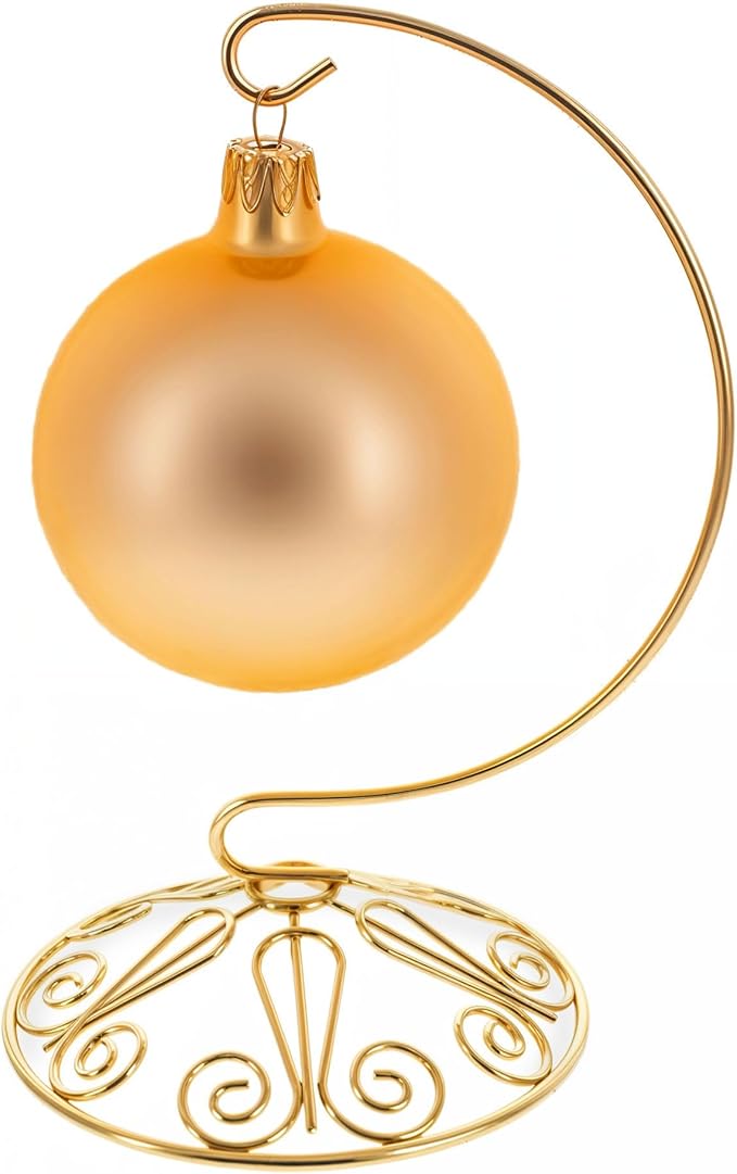 BestPysanky Curved Gold Wire Swirl Base Ornament Stand Display 7 Inches (Taiwan)