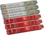 White Sage & Frankincense Incense Sticks & Holder Bundle Variety Pack from Hem Trumiri Insense Insence