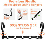 Closet Organizers and Storage, Magic Space Saving Hanger for 40 Heavy Clothes, Smart 360° Swivel Hook Cascading Hangers, Closet Organization Clothes Hangers, College Dorm Room Essentials for Girls