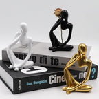 Thinker Statues and Sculptures, Resin Thinker Statue Ornaments, Abstract Style Sculptures, Housewarming Gifts, Housewarming Decorations, Living Room Dining Desk Decorations(Black Right, Small)