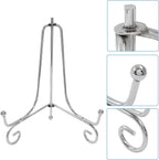2 Pack Silver Plate Stands for Display 6 Inch， Photo Holder Stand for Picture Frame, Decorative Plates, Book, Photo, Collectibles
