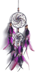 Ornerx Purple Black Dream Catcher for Home Decor 21" Long