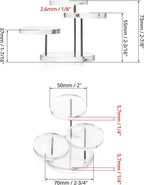 QWORK Mini 3-Tier Clear Acrylic Display Risers – Small Jewelry & Figurine Stand for Home, Storefront & Exhibits, 4 Pack