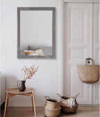 AAZZKANG Wooden Mirror Rectangle Rustic Mirrors for Wall Decorative for Bedroom Bathroom Living Room Entryway Hanging Home Decor 26"x18"