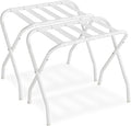 SONGMICS Luggage Rack, Set of 2, Luggage Racks for Guest Room, Suitcase Stand, Steel Frame, Foldable, for Bedroom, Cloud White URLR064W02