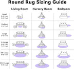 OLANLY Light Purple Round Rugs for Bedroom - Machine Washable, 6 ft Circle Area Rugs for Living Room, Soft and Fluffy Shaggy Carpet for Teen Girls and Boys, Nursery Rooms, Dorms, Home Decor Aesthetic