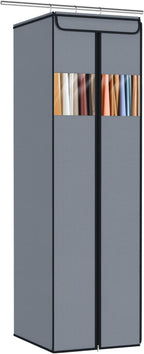 Zilink Long Dress Garment Bag Formal Gowns 65" Long Dress Bags for Gowns Long with Clear Window Space Saving Gown Garment Bag for Long Dresses, Winter Coat, Trousers, Fur, Grey