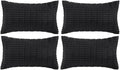 Fancy Homi 4 Packs Decorative Throw Pillow Covers for Living Room Couch Bed, Modern Farmhouse Boho Home Décor Accent Cushion Case, 24" x 14", Black