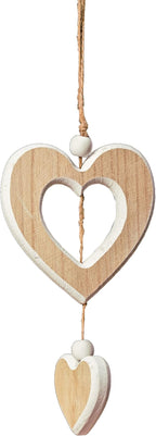 Sun&Beam Heart-Shaped Wooden Decorative Hanging Handmade Hearts Ornaments for Wedding Party Valentine Christmas Home Decoration Car Décor (K-#5, 1Pcs)