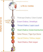 Handmade Crystal Window Car Hanging Ornaments 7 Chakra Home Decoration Feng Shui Ornament Yoga Meditation Car Decoration Tumbled Palm Stones (7 Chakras Tree)