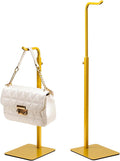 2 Pack Purse Holder Handbag Display Stand: Gold Hanger Rack for Bags, Purses, and Wreath, Adjustable Hook Stand for Tabletop, Closet, and Retail Use for Vendors