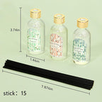 Reed Diffuser of 3 Pack, Linen Eucalyptus Jasmine Oil Diffuser Set with 15 Sticks, Bathroom Air Freshener, Aromatherapy Reed Diffusers for Home, Office, 1.7 Fl. Oz Each, Total 5.1 Fl. Oz