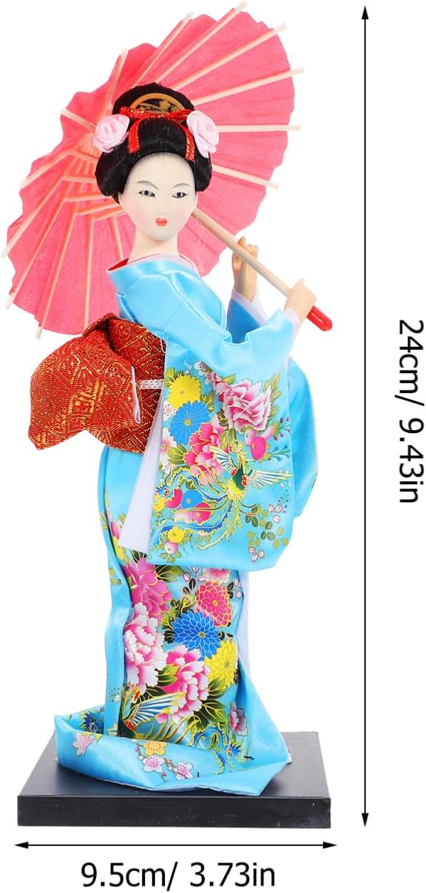 Amosfun Japanese Kimono Doll 9.44 Inch Geisha Figurine Traditional Maiko Decorative Collectible for Home and Restaurant Display