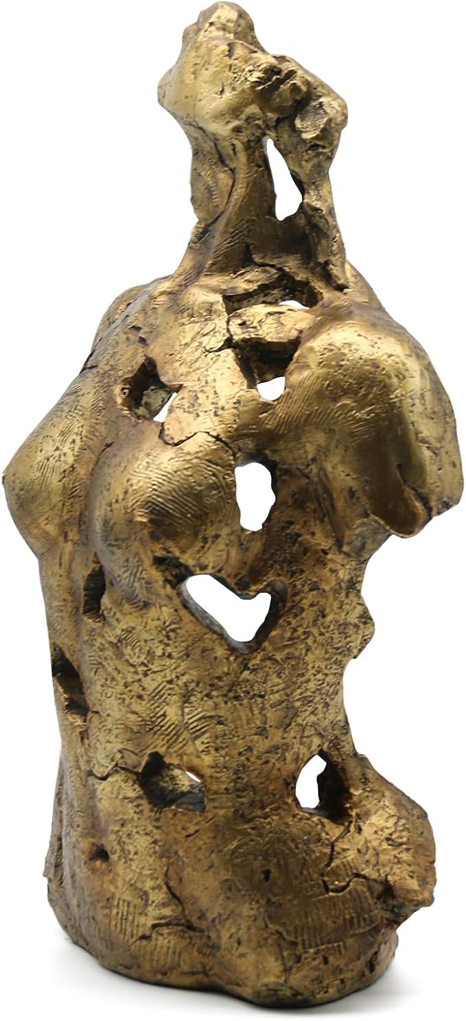 Lukitas Abstract Female Bust Statue and Sculpture, Lady Figurine Art Decor, Aesthetic Ornament for Office Living Room Bedroom, Golden, Resin 16"