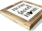 Home Sweet Home Sign, Warm Decoration for Front Door Porch, Kitchen Decor, Living Rom Decors, Decorative Wooden Box Sign, Farmhouse Desk Decor, Housewarming Gift, 5.9×5.9 inches