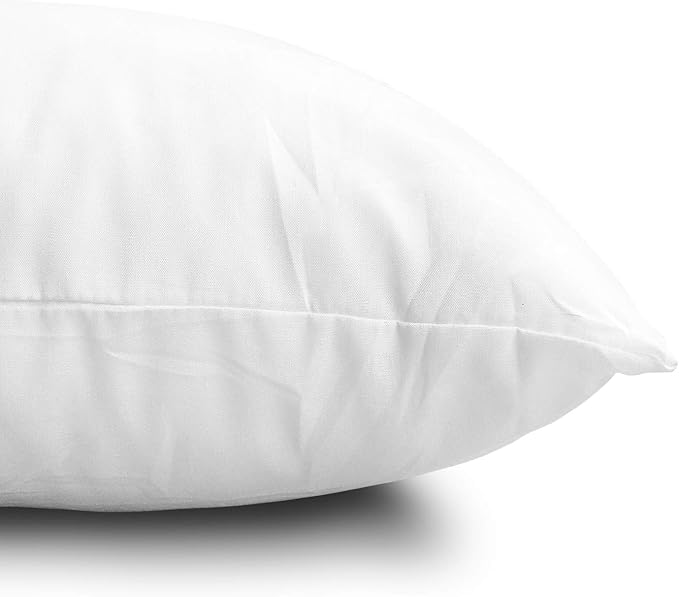 EDOW Throw Pillow Inserts, Set of 4 Lightweight Down Alternative Polyester Pillow, Couch Cushion, Sham Stuffer, Machine Washable. (White, 14x14)