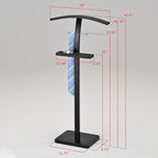 Kings Brand Furniture - Metal Suit Valet Stand, Clothes Rack, Clothing Organizer, Jacket Hanger (Black)