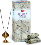 HEM White Sage Incense Sticks – 6 Hexa Tubes × 20g (Approx. 120 Sticks) – Cleansing & Purifying Herbal Aroma for Smudging, Meditation, Relaxation & Home Fragrance