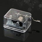 Mini Music Box Transparent Acrylic Hand - Cranked Music Box, Exquisite Mechanical Melody Player for Decoration & Gift