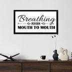 Scripture Verses 12x22in Wooden Wall Plaque with Life Positive Quote Breathing Perform Mouth to Mouth Rustic Chic Style Black Frame Wooden Plaque for Cottage New Home Farmhouse Porch Wall Decor