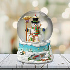 The San Francisco Music Box Gary Patterson Happy Holidays Snowman Snow Globe