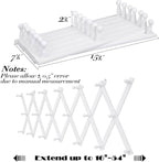 Wall Rack with 20 Hooks, Wooden Wall Expandable Coat Rack for Coat, Hats, Baseball Caps, Coffee Mug, Jewelry(White)