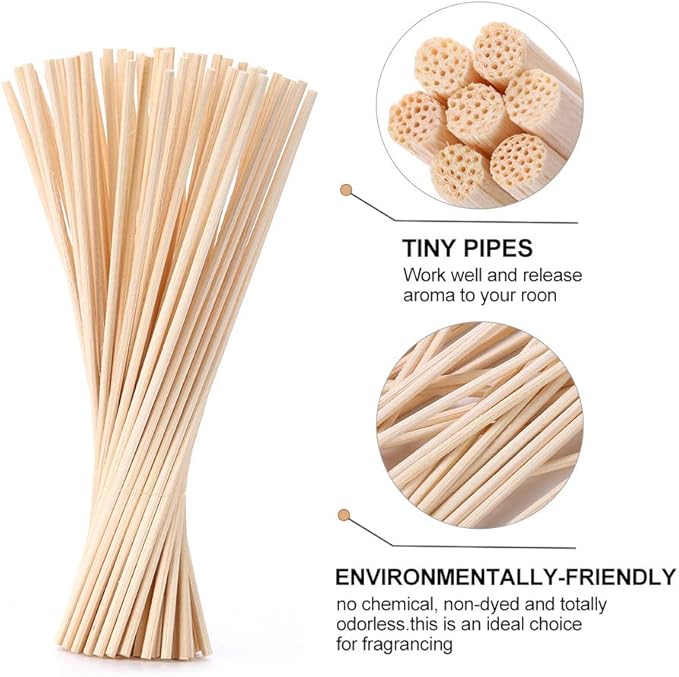 HOSSIAN Diffuser Reed Sticks-Diffuser Oil Refill, Home Fragrance Aromatherapy Reed Diffuser Set Sticks for Reed Diffusers Office Décor, Decoration (7.87"* 3mm Primary Color)