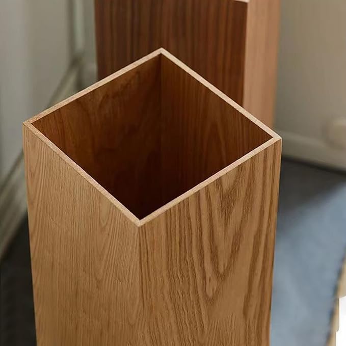 Square Umbrella Holder, Umbrella Stand Rack, Umbrella Bucket with Drip Tray, Natural Wood Grain, Free Standing Umbrella Holder Entryway Umbrella Holder Rack Organizer (Color : Walnut)