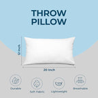 Utopia Bedding Throw Pillows (Set of 1, White) – 12 x 20 Inches Down Alternative Pillows for Bed, Sofa, and Couch - Fluffy Decorative Stuffer Pillow for Indoors & Outdoors