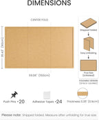 Fluxynara Large Bulletin Board, 59" x 35.4" Cork Board Alternative with 24 Safe Removable Adhesive Tabs, Foldable Felt Pin Board for Home Office, Classroom, Bedroom,Entryway for Walls—Mustard Yellow