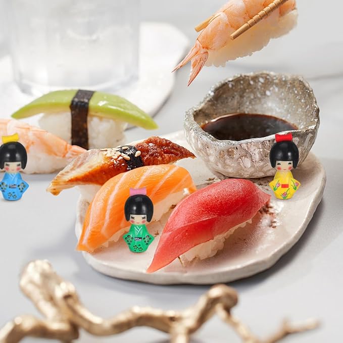 IMIKEYA 12Pcs Japanese Kimono Dolls Resin Miniature Kimono Ornament Figurines - Asian Geisha Decor for Home Table Party Favor Fairy Garden Decoration