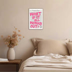 Drimiler Retro Newspaper Pink Font Poster What If It All Works Out Canvas Wall Art Positive Affirming Quote Minimalist Prints Painting For Home Bedroom Dorm Wall Decor 12x18in Wframed