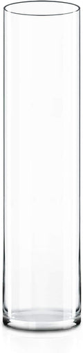 CYS Excel Clear Glass Cylinder Vase (H:20" D:4") | Multiple Size Choices Glass Flower Vase Centerpieces | Hurricane Floating Candle Holder Vase