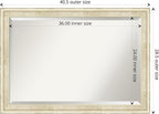 Amanti Art White Wall Mirror 28x40 Country White Wash Rectangle Bathroom Mirror for Wall Decor Living Room, Large Country Rustic Wood Frame, Hangs Horizonally and Vertically, Bathroom Decor, Beveled
