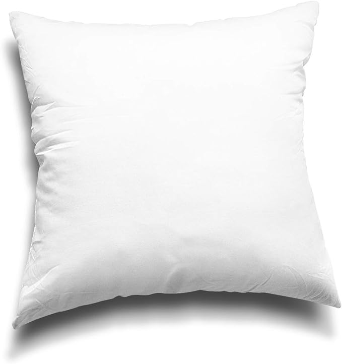 EDOW Throw Pillow Insert, Lightweight Soft Polyester Down Alternative Decorative Pillow, Sham Stuffer, Machine Washable. (White, 18x18)